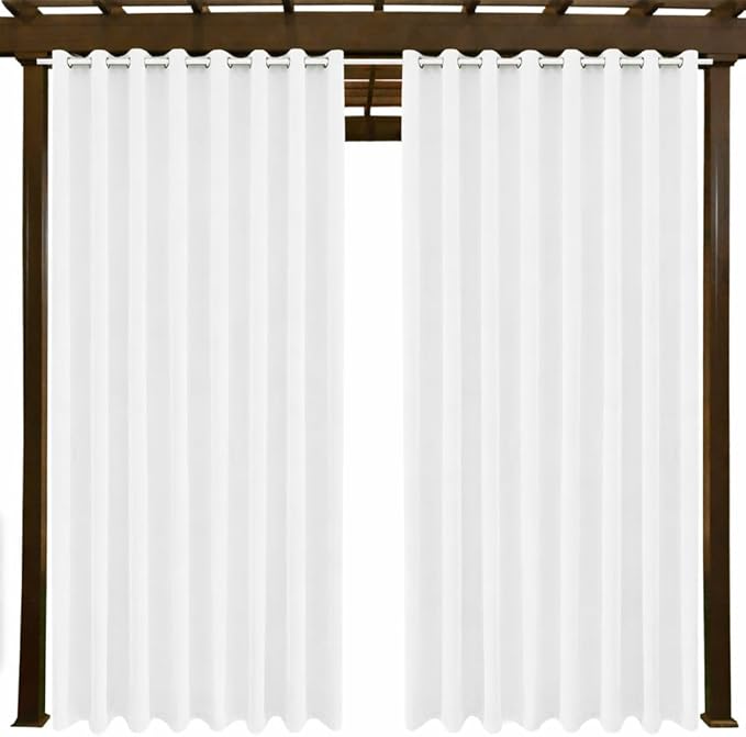 DIVA EN CAMINO DEC Outdoor Patio Curtain Waterproof Darkening Thermal Insulated Indoor Curtains for Bedroom, Porch, Living Room, Pergola, Cabana, W105 x L95, Set of 2 Panels