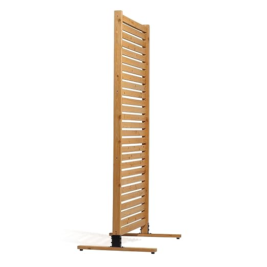 VEVOR Wooden Privacy Screen,36" W x 73" H Outdoor Privacy Screen, Freestanding Wood Privacy Panel with Stand,Outdoor Divider for Balcony Patio Lawn Garden