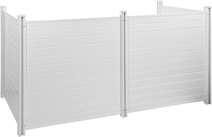 VEVOR Outdoor Privacy Screens, 50" W x 50" H Air Conditioner Fence, Pool Equipment Enclosure, Horizontal Vinyl Privacy Fence, Perfect to Enclose Trash Can and A/C Units (4-Panel)