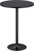 Furmax Bistro Pub Table Round Bar Height Cocktail Table for Home Bar, Round Bar Tables for Party, Dining Room, Living Room and Wedding, Metal Base MDF Top Obsidian, 40.6 Inch Height (1, Dark Black-1)