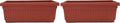 The HC Companies 18 Inch Venetian Rectangular Window Planter Box - Lightweight Plastic Indoor Outdoor Plant Pot with Drainage for Windowsill, Herbs, Flowers, Clay (Pack of 2)