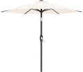 AreShark 7.5FT Patio Umbrella Table Market Umbrella with 6 Sturdy Ribs, Button Tilt/Crank, Heavy-Duty Outdoor Umbrellas for Pool, Deck, Garden and Backyard, Cream White