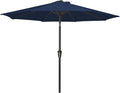 MEWAY 9ft Patio Umbrella Outdoor Table Umbrellas with Push Button Tilt and Crank, Market Umbrella 8 Sturdy Ribs for Deck, Garden, Pool and Backyard, Dark Blue