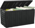 Keter Marvel Plus 71 Gallon Resin Outdoor Storage Box for Patio, Balcony & Garden – Weather‑Resistant Deck Box for Cushions, Pillows, Pool Floats & Tools, Dark Grey