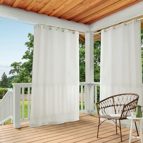 TOWN & COUNTRY BASICS Heavyweight Vanilla Grommet Curtain | Light Filtering | Indoor Outdoor | Water Repellent | 54"x108", Pack of 12