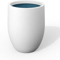 Kante 21.7 Inch Tall Concrete Planter, Large Indoor Outdoor Plant Pot with Drainage, Smooth White Finish with Painted Interior, Ideal for Porch, Home, Garden, Patio