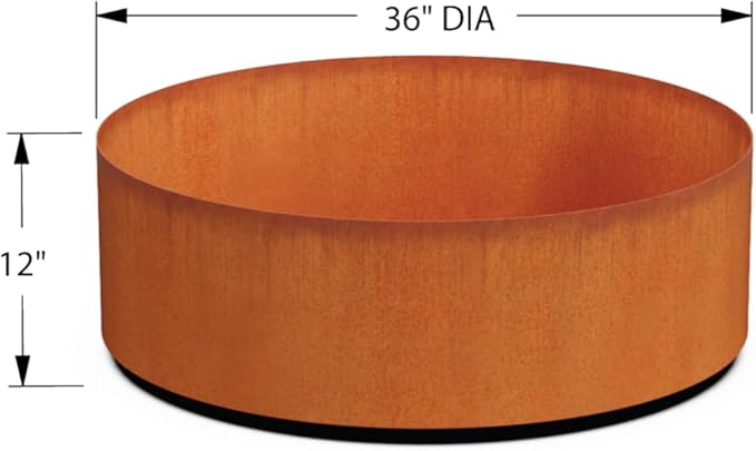 PLANTERCRAFT Corten Steel Metal Planter Box, Round Sizes, Modern Garden Steel planters for Commercial and Residential Outdoor Use.