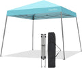 Canopy Tent, 10X10 FT Pop Up Canopy Outdoor Instant Tent Slant Legs with Carrying Bag, Portable Gazebo Shelter for Patio Deck Garden and Beach - 8X8 FT Canopy Cover (Cyan Blue)