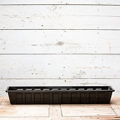 Root & Vessel Poly-Pro Plastic Flower Box Planter, Black, 36-Inch