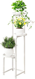 Plant Stand Indoor Outdoor 3 Tier Metal Plant Shelf for Multiple Plants Corner Flower Holders for Living Room Balcony Bedroom Patio Garden, Black (White, 3-Tier)
