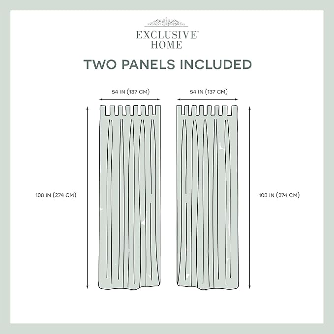 Exclusive Home Cabana Solid Indoor/Outdoor Light Filtering Hook-and-Loop Tab Top Curtain Panel, 54"x108", Winter White, Set of 2