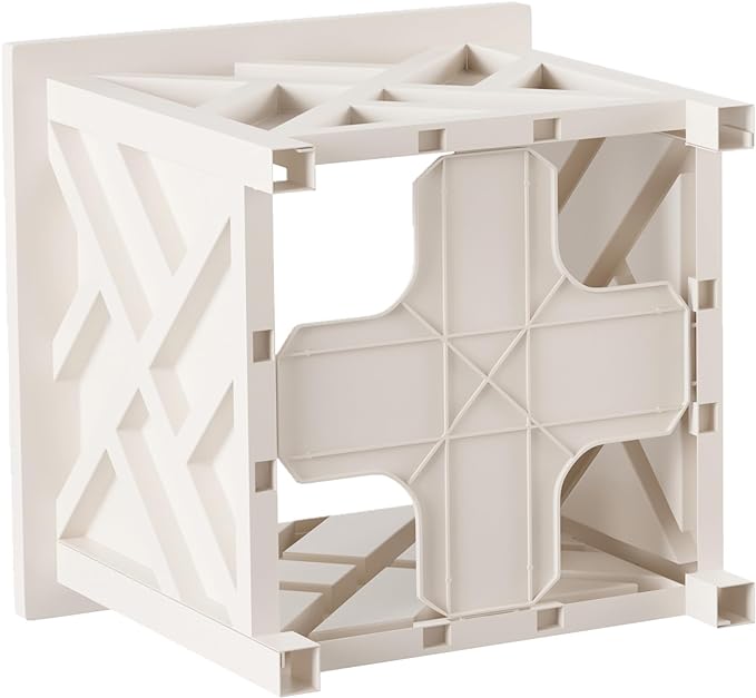 Lattice Design Outdoor Planter Box - 14.75” Square 13” Tall White Plant Pot - Decorative Plant Pots for Front Porch Decor - Flower Pots Outdoor Planters for Porch Patio or Garden Decor by Pure Garden