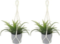 2 PCS Macrame Plant Hanger Indoor Hanging Plant Holder Hand-Woven Cotton Rope Flower Pot Basket with Metal Hook Rings Window Plant Hanger for Outdoor Hanging Pots Home Boho Decor, No Tassels, 23.6"