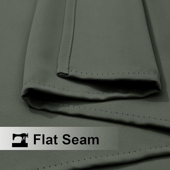 NICETOWN 2 Panels Outdoor Curtains Waterproof Fixed Grommet/Back Tab on Top & Bottom, Thermal Insulated Windproorf Sun Blocking Outdoor Drapes with Rope for Patio/Gazebo, W52 x L84, Greyish Green