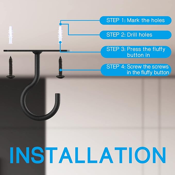 4in Ceiling Hooks for Hanging Plants 4Pack for Plants