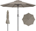AreShark 9 FT Patio Umbrella for Outdoor, Outdoor Umbrella with Push Button Tilt and Crank, Outdoor Patio Umbrellas with 8 Sturdy Ribs for Market, Garden, Deck, Backyard, Pool (Mist Gray)