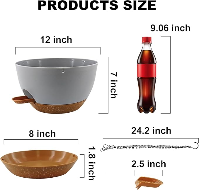 12 inch Hanging Planters for Indoor Plants, 2 Pack Self-Watering Hanging Planter Pots with Chain and Drainage Holes, Outdoor Plastic Hanging Baskets for Garden Home Decor
