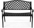 VINGLI 40.5" Patio Garden Bench,Anti- Rust Cast Iron Cast Aluminum Frame for Outdoor Path Yard Lawn Work Entryway Decor Deck (Black)