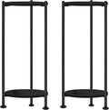 2-Pack Plant Stand Indoor Outdoor, 30'' Tall Plant Stands for Indoor Plants, Heavy Duty Indoor Plant Shelf, 2 Tier Display Rack for Living Room, Balcony, Deck, Black
