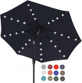 ABCCANOPY Durable Solar Led Patio Umbrellas with 32LED Lights 11FT (Navy Blue)