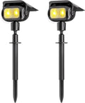 Nreonrick Solar Spot Lights 360° Adjustable Solar Lights Outdoor IP65 Waterproof with 2-in-1 Solar Powered Spotlights for Landscape Lighting for Garden, Yard, Pathway (Warm White, 2 Pack)