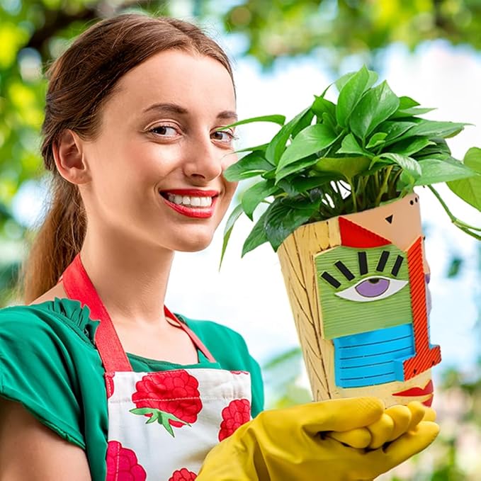 Abstract Face Planters Pots Head,Unique Head Planter for Indoor Plants,Funny Face Flower Pot,Colorful Plant Pots for Outdoor Garden Decor and Home Art Decoration(Eclectic)