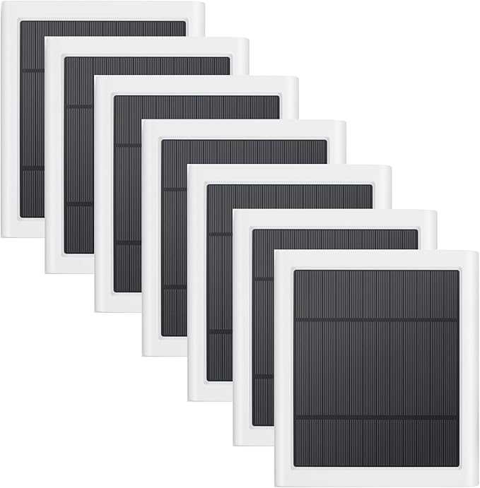 7 Pack IP65 Solar Panel for Rings Camera, 4W Solar Charger Compatible with Rings Spotlight &All-New Stick Up Outdoor Cam Battery, 10ft Long Cable with USB-C to Barrel Plug Adapter