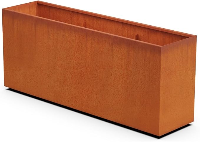 Plantercraft Large Rectangular Planters for Outdoor Plants 72x18x30 | Corten Steel Planter Box for Patios & Landscapes | Extra Large Outdoor Planters for Creating Privacy & Garden Dividers