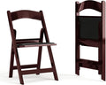 Flash Furniture Hercules Series Folding Chair - Red Mahogany Resin – 2 Pack 800LB Weight Capacity Comfortable Event Chair - Light Weight Folding Chair