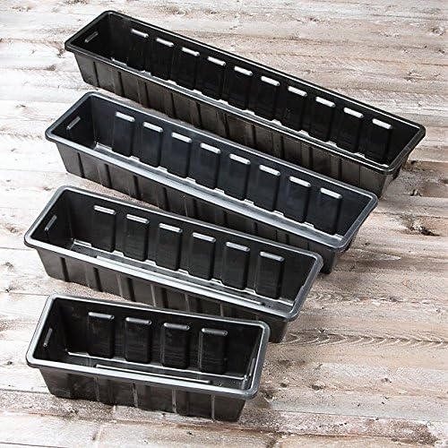 Root & Vessel Poly-Pro Plastic Flower Box Planter, Black, 36-Inch