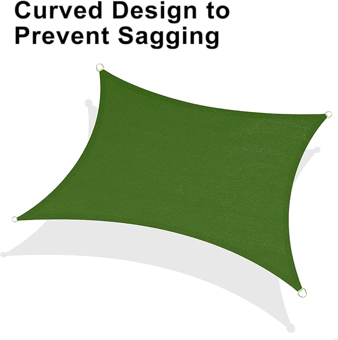 LOVE STORY Custom Size 4'x10' Piquant Green Sun Shade Sail Rectangle UV Block Canopy Patio Sail Sunshades Fabric for Outdoor Garden Carport (We Make Custom Size)