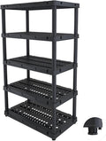 Plastic Storage Shelves, Plastic Heavy Duty Shelves 16.93" D x 35.43" W x 72.44" H,5-Tier Garage Storage Shelving, Shelving Units and Storage