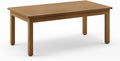 LUE BONA Outdoor Coffee Table, HDPS Patio Coffee Tables for Outside Rectangle, Adjustable Levelling Feet/Weather Resistant, Patio Table for Deck, Pool, Balcony, Indoor or Outdoor Use, Teak Color