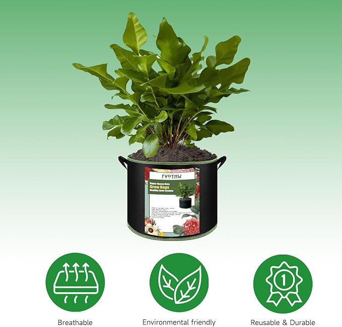 2-Pack 30 Gallon Plant Grow Bags, Thickened Nonwoven Fabric Pots with Handles,Sturdy Garden Planters Aeration Gardening Container to for Plants, Vegetables, and Flowers