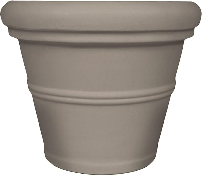 Tusco Products Rolled Rim Garden Planter, 42-inch, Safari