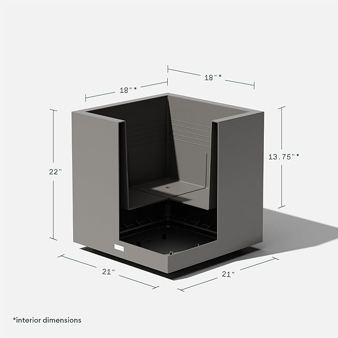 Veradek Block Series Cube Plastic Planter - Large Square Planter for Indoor or Outdoor Patio/Garden | Durable All-Weather Use with Drainage Holes | Modern Décor for Tall Plants, Trees, Flowers