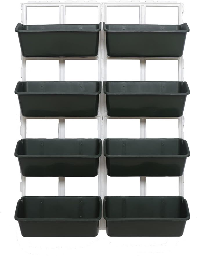 LOYALHEARTDY Vertical Garden Wall Planter Wall Mounted Planter 4-Tier Vertical Garden Planters for Growing Strawberries, Flowers, Vegetables, Herbs Indoor/Outdoor Decoration (Army Green)
