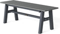 VINGLI 47” Outdoor Bench Garden Bench HDPE Porch Bench w/Metal Legs, Poly Lumber Patio Bench, 660 LBS Capacity Outdoor Backless Bench(Grey)