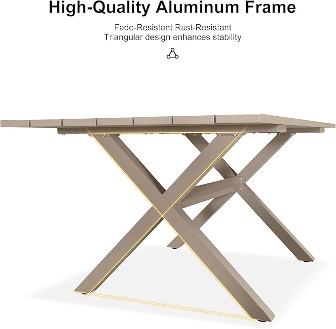PURPLE LEAF 16 Pieces Patio Dining Set with Aluminium Outdoor Dining Table and Wicker Chairs Modern Furniture Cushions Sets for Backyard Decor Indoor Kitchen Champagne