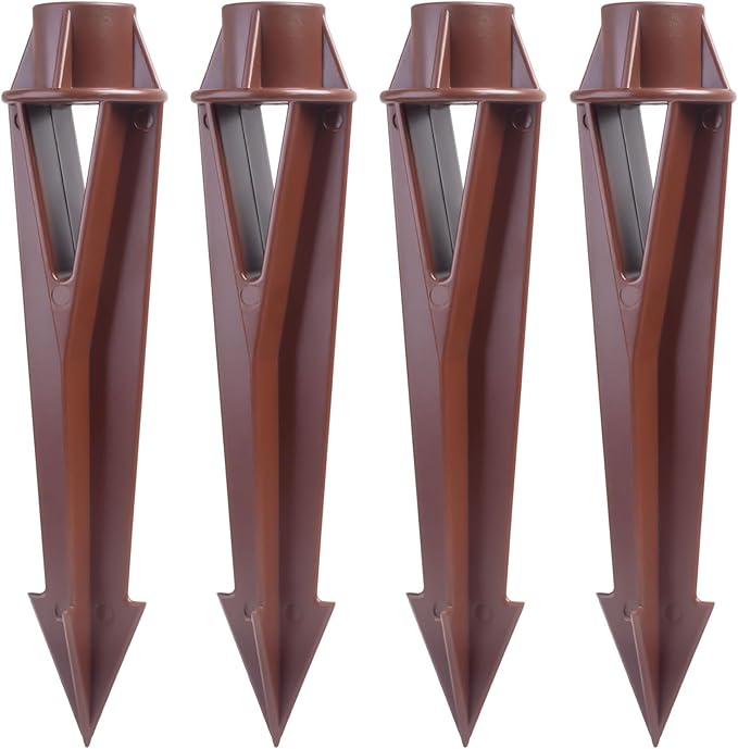 Ground Spike Stake Replacement for Low Voltage Landscape Lighting Spot Path Flood Lights with 1/2-14 NPT Thread, High-Impact ABS Construction