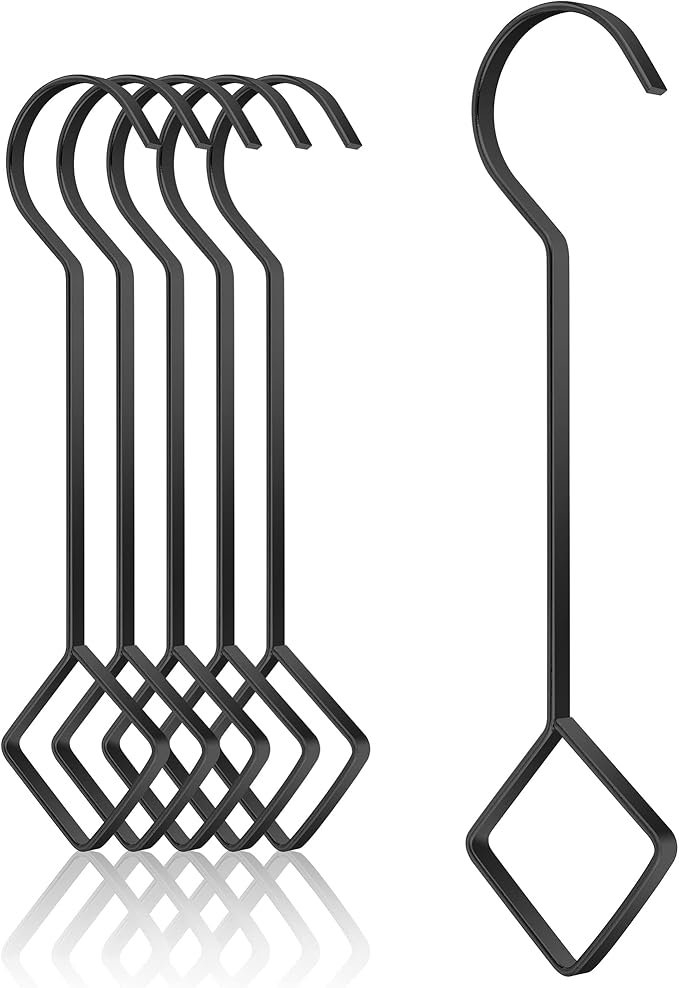 10 & 14 Inch Large Heavy Duty S Hooks Plant Hangers Extension Steel Hanging Tool for Home Decoration Shopwindow Clothes Plants Pergola Birdcage Lamp Garden 4pcs Black