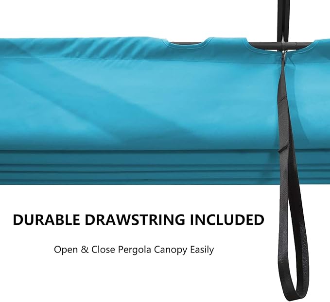 Pergola Shade Cover Replacement Canopy Top Compatible with 10 X 13 ft 6-Bar Pergola Frames - Turquoise Blue (Canopy Size 116" W x 135" L, Canopy Top Only)