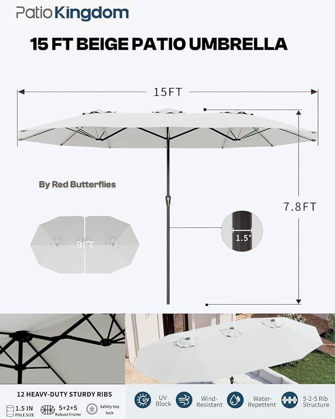 5-Piece White Outdoor Dining Set for 4, 75.2'' HDPE Table with Umbrella Hole & Chairs, Weather-Resistant Patio Furniture for Garden, Lawn, or Poolside