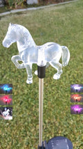Solar Garden Stake Lights with Color Changing LED or Regular White LED Landscape Path Lights (Set of 2) (Horse)