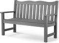 Stoog Outdoor Bench, 2-Person Garden Benches for Outdoors, Waterproof HIPS Patio Bench with 800 lbs Weight Capacity, Never Rot or Fade, Grey