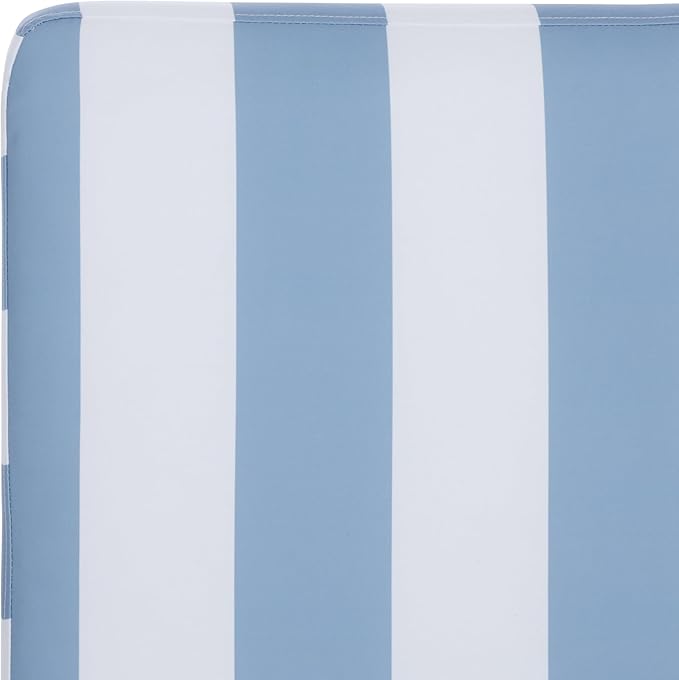 SAFAVIEH Outdoor Patio Furniture Collection - Gillian Heather Tan Rope Daybed, Baby Blue Stripe Cushion, Coastal Sunlounger, Fully Assembled (PAT7527U)