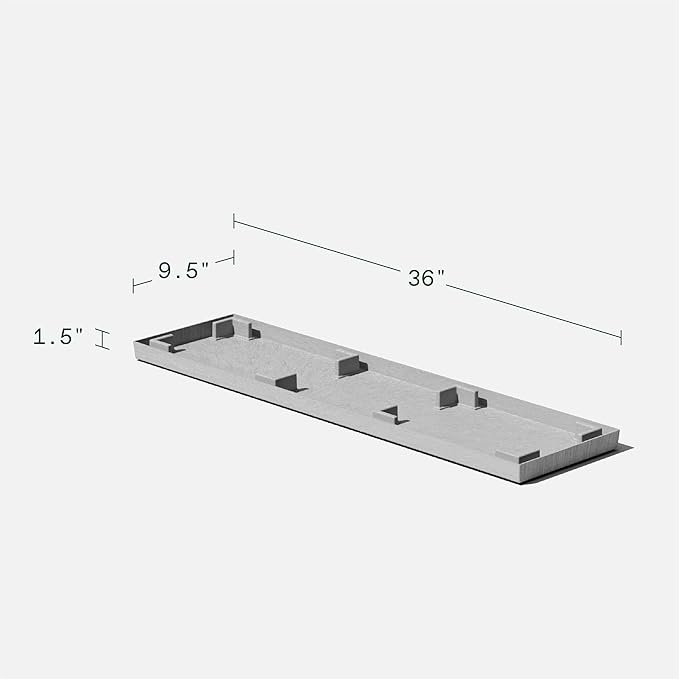 Veradek Midori Long Trough Planter (Light Grey, 39 inch - 2 Pack with 2 Saucer Trays)