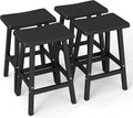 Bar Stools Outdoor Set of 4, Waterproof Modern Durable Resin Saddle Seat,Counter Stool Sturdy Modern Stylish, All-Weather Barstools for Patio, Balcony, or Kitchen Counter(24'')