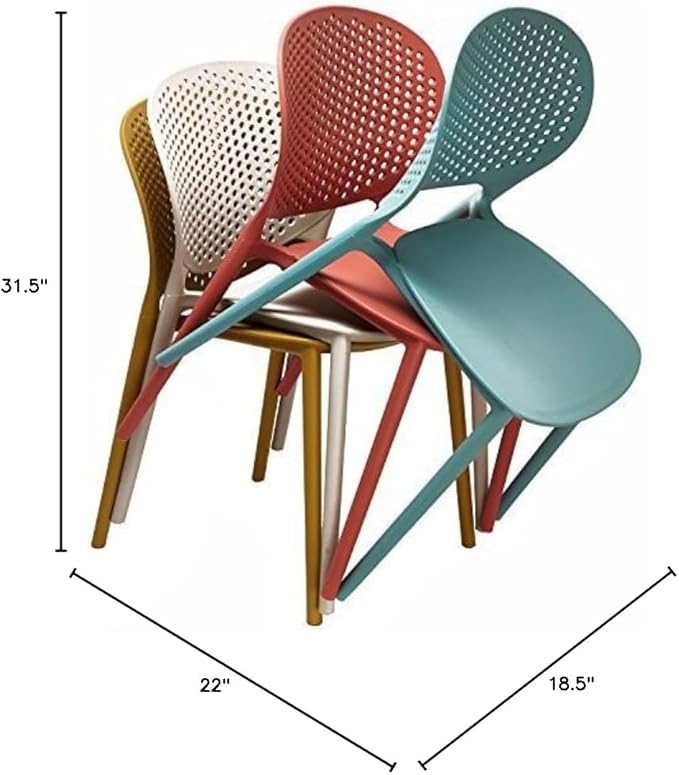 2xhome Modern Pool Patio Chair, Stackable Dining Side Chair for Indoor Outdoor Kitchen Living Room Restaurant, Blue
