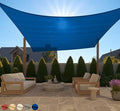 GORILLA GRIP Heavy Duty Sun Shade, UV Protection Fade Tear and Rust Resistant Rectangle Sunshade Canopy, Curved Edges Blocks Sunlight, Breathable Sail, Outdoor Patio, Lawn Garden 12x12 FT Blue